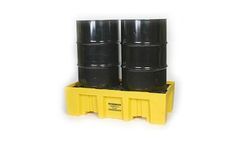 Low-Profile Four Drum Polyethylene Spill Containment Pallet