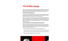Model PG 10 - Tipping Bucket Rain Gauge - Brochure