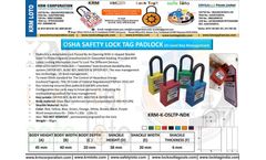 Model KRM-K-OSLTP-NKA-White - OSHA Safety Lock Tag Padlock - Nylon Shackle With Alike Key - Datasheet