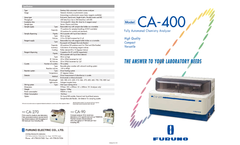Furuno - Model CA-400 - Clinical Chemistry Analyzer Brochure