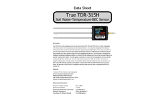 Acclima - Model True TDR-315H - Soil Water-Temperature-BEC Sensor - Datasheet