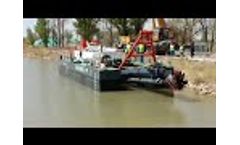 Portable River Sand Mining Dredger Machine Launching with Single Crane - Video