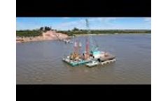 Crane Barge for 250T crane handling to build a bridge in Uruguay - Video