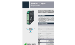 SINEAX TV815 DC-Signal Converter (Current/Voltage) - Data Sheet