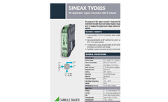 SINEAX TVD825 Isolating Amplifier DC-Signal Duplicator (Current/Voltage) - Data Sheet