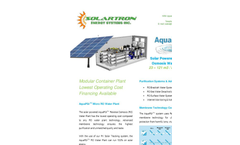 AquaPūr - Solar Powered Reverse Osmosis Water Plant - Datasheet