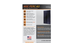 Perc - Model 60 - 300 Watt Power Output Solar Panel Brochure