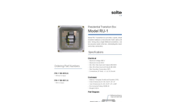 Model RU-1 - Residential Transition Box - Datasheet