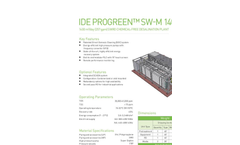 IDE Progreen - Model SW-M 1400 - SWRO Chemical-Free Desalination Plant Datasheet