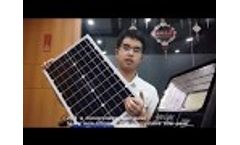 100W Wireless Solar Flood Light Mono Solar Panel with LiFePO4 Battery Built-in - Video