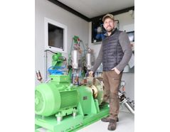Renè Blum, the plant operations manager with his BioBANG unit, wich went into operation in the last months of 2019.