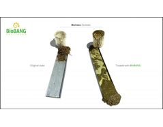 Pic 1. Dynamic viscosity: Left, raw grass clippings; Right, grass clippings after BioBANG’s cavitation