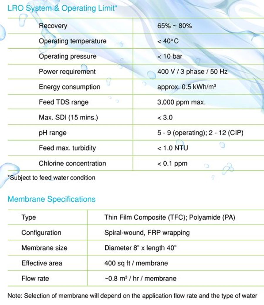 Hydromaster LRO10 And LRO100 Low Pressure Reverse Osmosis System