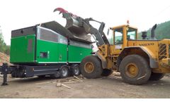 Komptech Crambo Shredding Forest Residues and Waste Wood Video