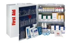 First Aid Only - Model 2470FAOF - 100 Person 3 Shelf First Aid Metal Cabinet, ANSI B+, Type I & II, without Medications