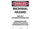 NMC - Model D895 - Danger Microbial Hazard Paper Sign - Pack of 100