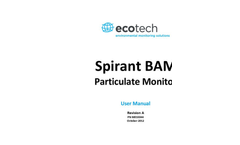 Acoem Spirant - Model BAM - Particulate Monitor System - User Manual