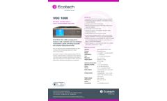 Ecotech Acoem - Model VOC1000 - Methane, Non Methane & Total Hydrocarbon Analyser - Brochure