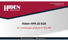Hiden - Model HPR-20 EGA - Compact Bench-Top Gas Analysis System  - Brochure