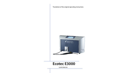 INFICON - Model Ecotec E3000 - Multigas Sniffer Leak Detector - Manual