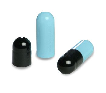 Model Size 1 - Black Light Blue Empty Gelatin Capsules
