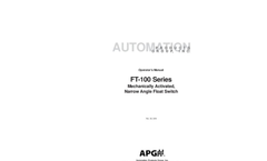APG - FT-100 Series - Mechanically Activated - Narrow Angle Float Switch - Manual