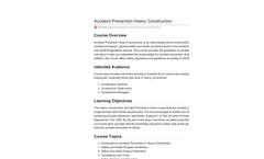 Accident Prevention Heavy Construction Online Course - Datasheet