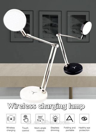KET002 Wireless Charger Folding Table Lamp Metal Lamp Arm Can Rotate From Multiple Angles-4