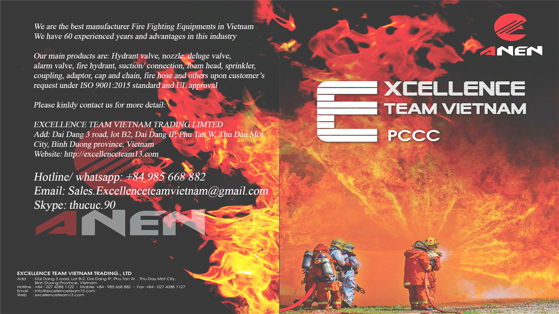 EXCELLENCE TEAM VIETNAM TRADING LIMITED - FIRE FIGHTING EQUIPMENTS