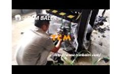 Textile baler used clothes presser in bales Second hand old clothing manual baling press Video