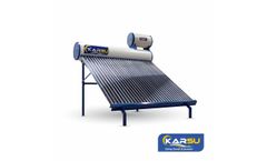 Karsu - Model 24 Tubes Chrome 50 Liters - Evacuated Glass Tubes Solar Water Heating System