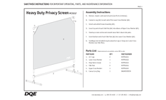 DQE - Model MC5032 - Heavy Duty Privacy Screen Brochure
