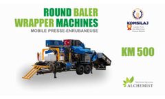 KM 500 - KOMSILAJ - Round Baler Wrapper Machine - Video