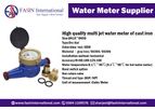 Single Jet Water Meter Supplier & Multi Jet Water Meter Supplier