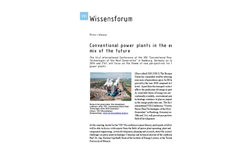 Conventional Power Plants In The Energy Mix Of The Future Brochure