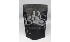 BPS - Soft Touch Matte Black Recyclable Coffee Bag with Zipper & Valve