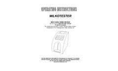 Milkotester - Model Master Pro Touch - Milk Analyzers - Manual
