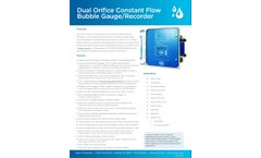 Dual Orifice Constant Flow Bubble Gauge/Recorder - Datasheet