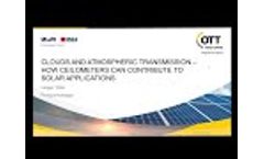 Clouds and Atmospheric Transmission How Ceilometers can Contribute to Solar Applications - Video