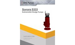 DAE Sonora - Model S333 - Submersible Sludge Pump - 3 Inch / 230 GPM / 4 HP - Datasheet