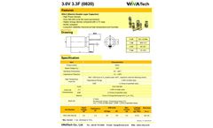 VINATech - Model 3.0V 3.3F (0820) - Electric Double Layer Capacitor (EDLC) - Brochure