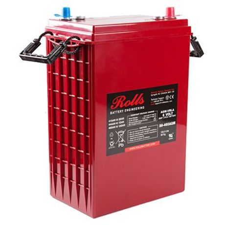 Rolls Battery - Model S6-460AGM-RE - 6V 420A/hr Deep Cycle AGM Battery