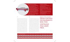 Milani - Model PRM 650 and 850 - Continuous Grape Presses - Brochure