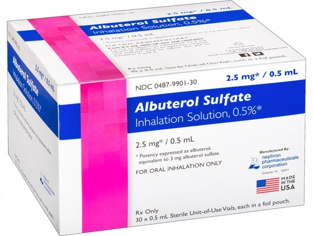 Nephron - Albuterol Sulfate Inhalation Solution 0.5% 2.5 mg/0.5 mL