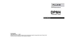 Fluke Biomedical - Model DPM4 - Vacuum Pressure Tester - User Manual