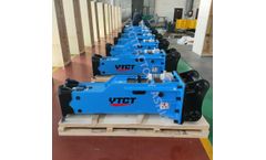 ytct - blue color box silence type hydraulic rock breaker hammer with auto grease devicefor excavator
