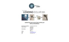Generation One Solar Geyser Controller Installation Manual