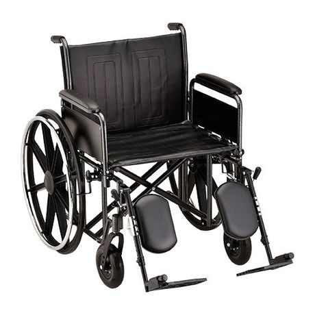 NOVA - Model 5241SE - 24 inch Steel Wheelchair Detachable Full Arms & Elevating Leg Rests