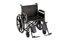 NOVA - Model 5241SE - 24 inch Steel Wheelchair Detachable Full Arms & Elevating Leg Rests