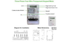 YTL - prepaid meter 10(100)A Split Type ThreePhase 4 wire Electrical Meter  Gprs/rf/plc